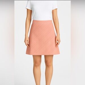 Ann Taylor Linen Rayon A-Line Skirt Size 10 Coral Side Zip NWOT